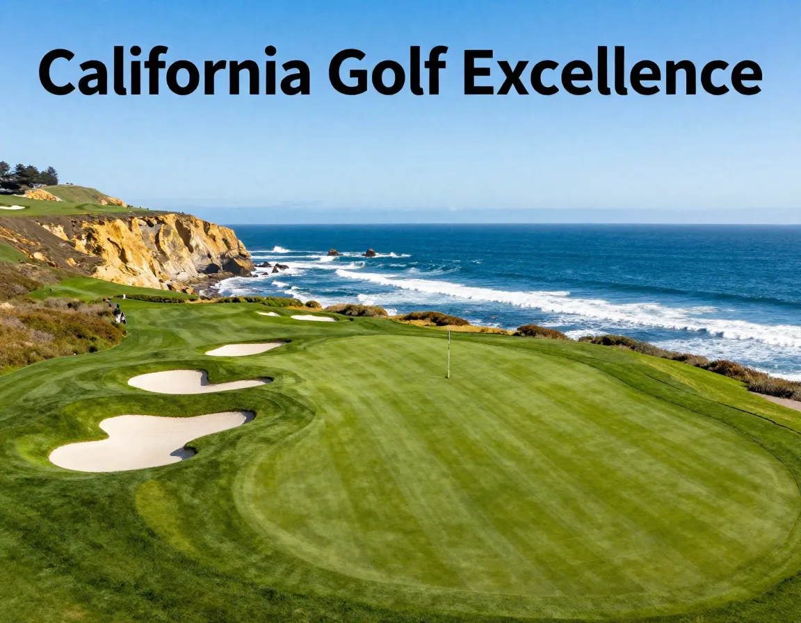 Aerial fairway ocean cliffs premium golf california coast