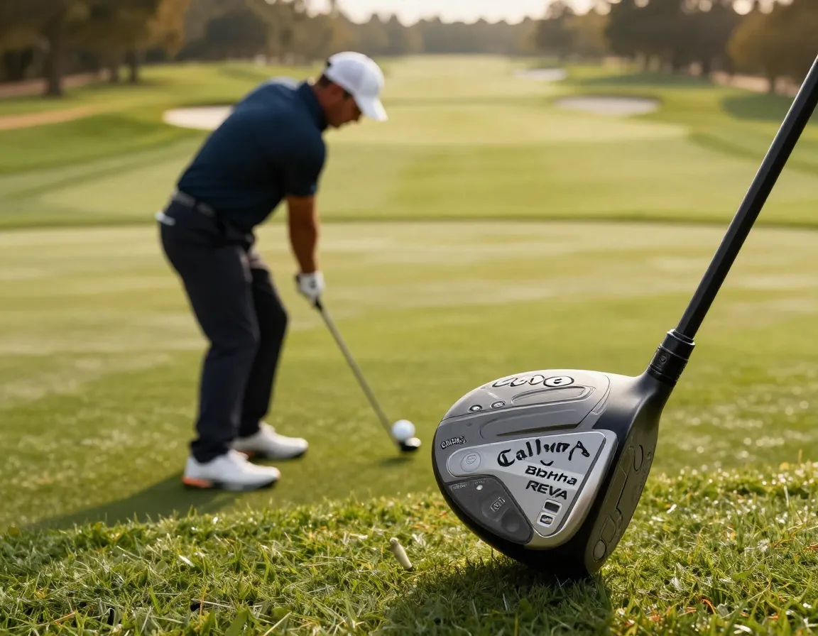 Callaway big bertha reva driver with draw bias on tee box