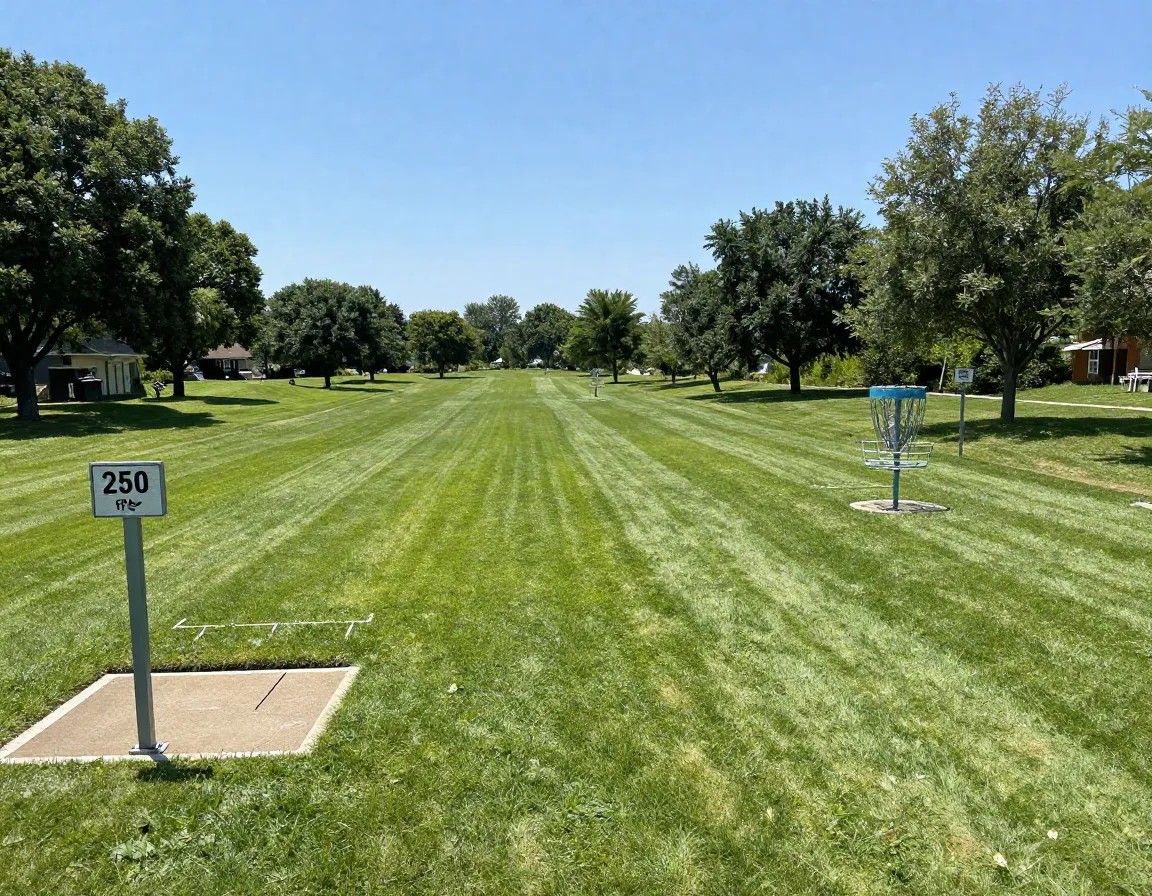 Open fairway short hole beginner disc golf course