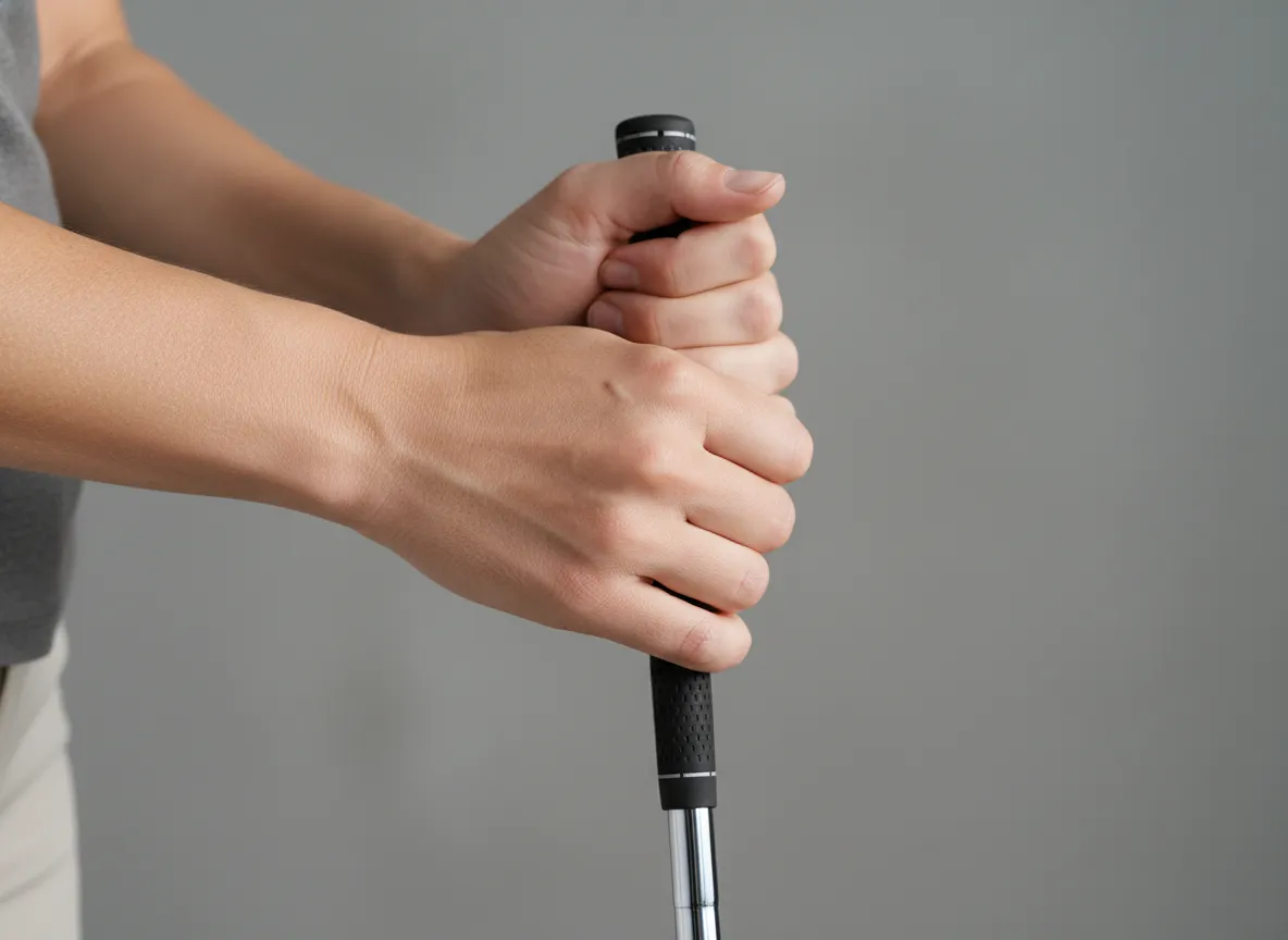 Master your grip interlocking hands on a golf club technique demonstration