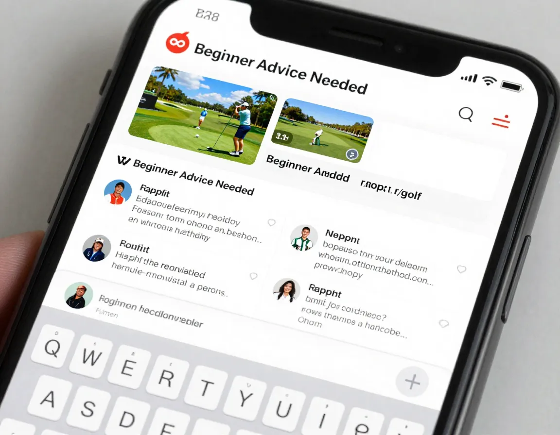 Smartphone screen showing a lively online golf forum discussion