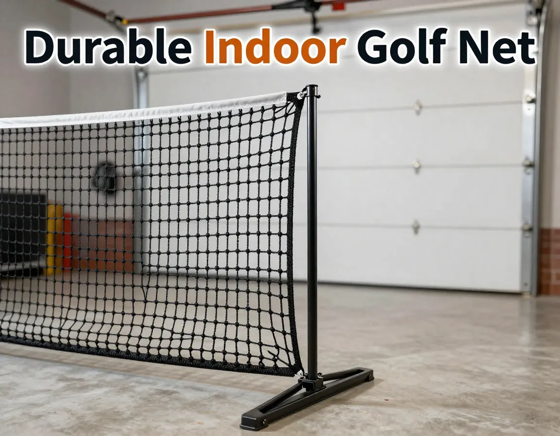 Multi layer golf net reinforced frame garage practice setup high detail