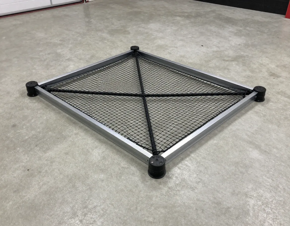 Weighted anchored base system triangular steel plates indoor golf net