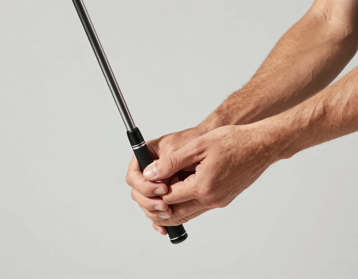 Golfer with light grip pressure holding club like a small bird