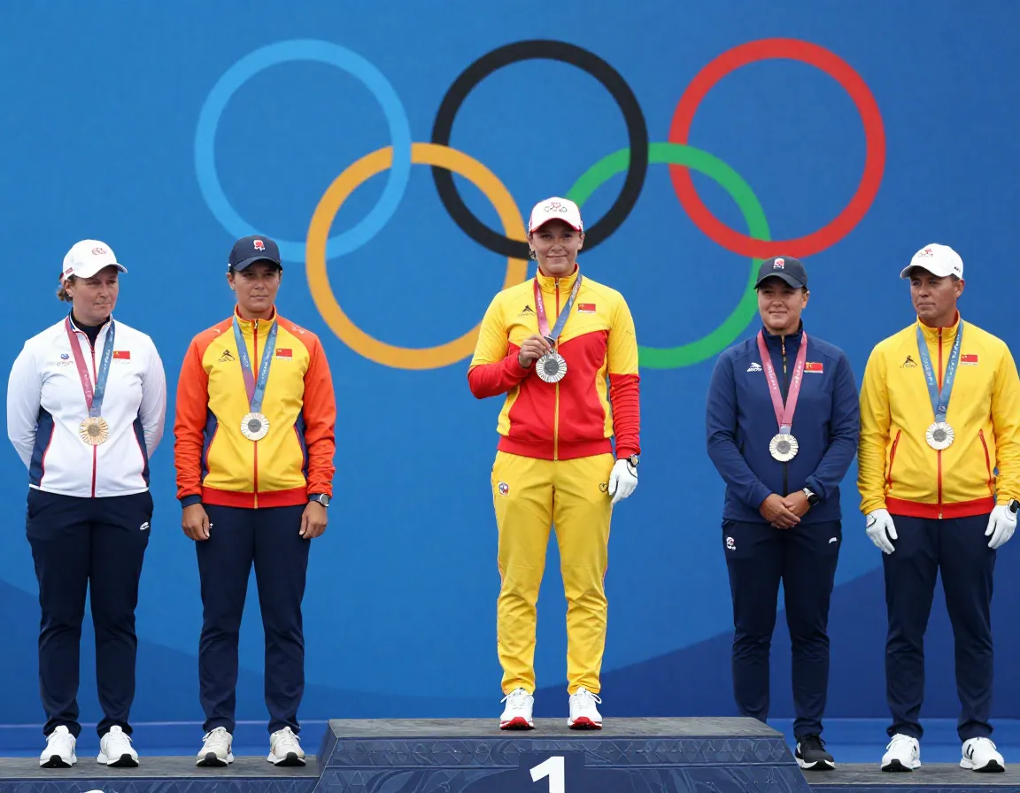 Golfer wearing national team uniform at olympic games ceremony