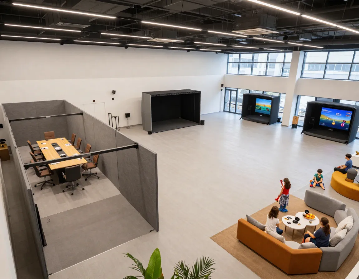 Flexible bays quiet zone family area event space venue versatility