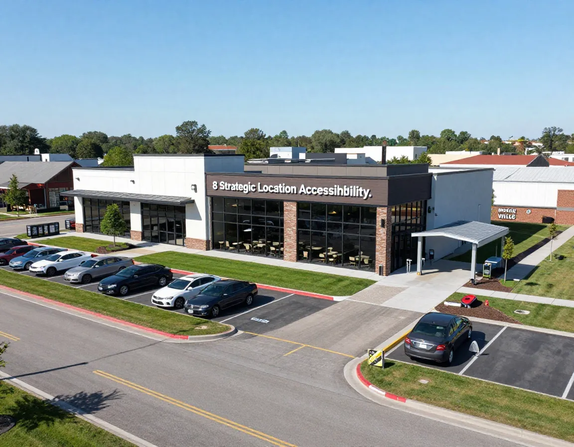 Venue exterior main road ample parking public transport accessibility