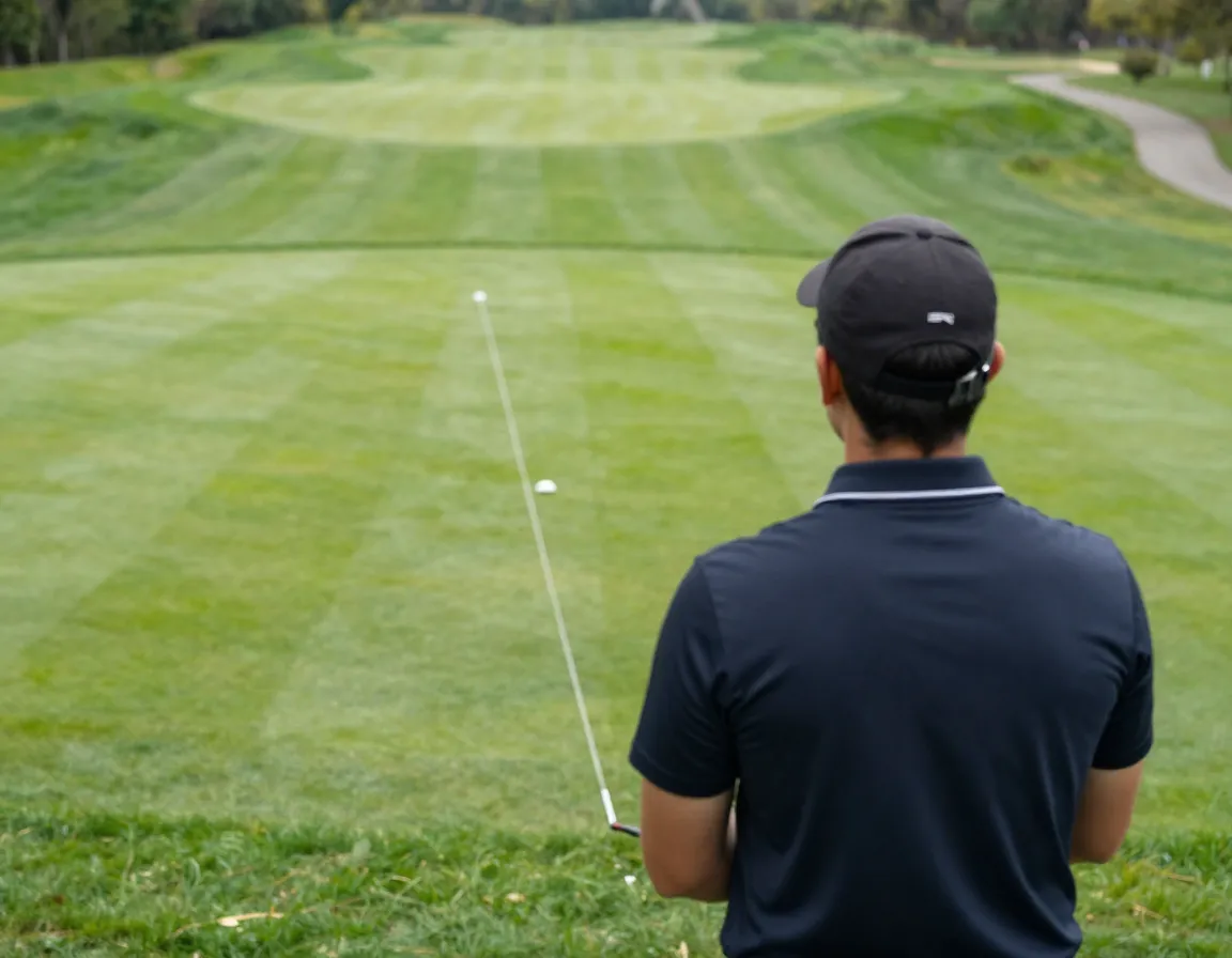 Course positioning strategy golfer planning next shot angle