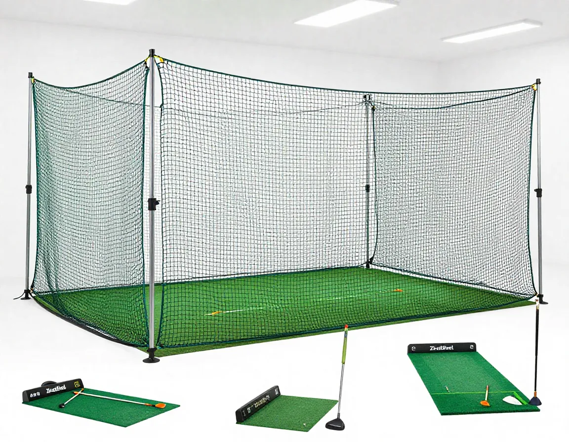 Zealfeel 10x7ft golf practice net with bonus chipping attachment