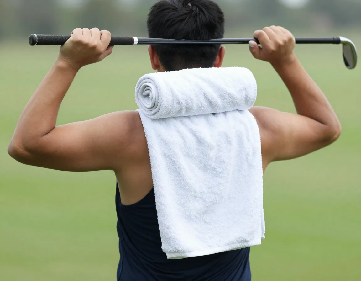 Towel connection drill under armpits during practice swing