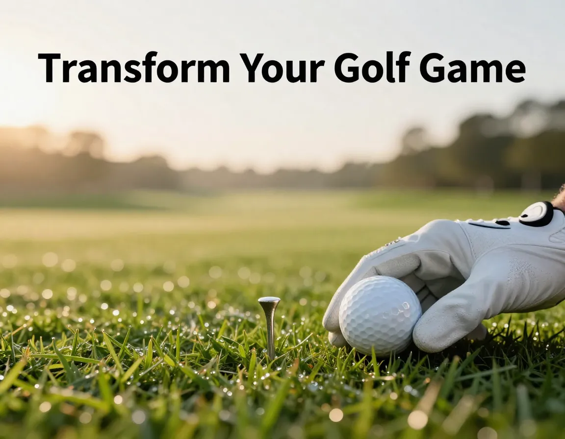 Golf ball glove tee dew grass golden hour first tee