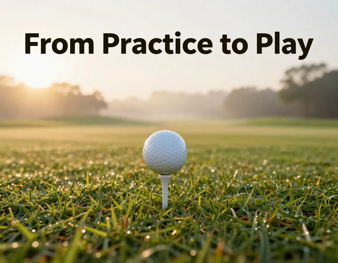 Golf ball first tee dawn morning dew beginner journey start