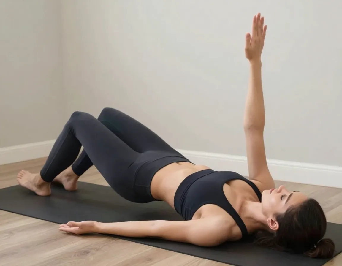 Dead bug exercise core stability lying position