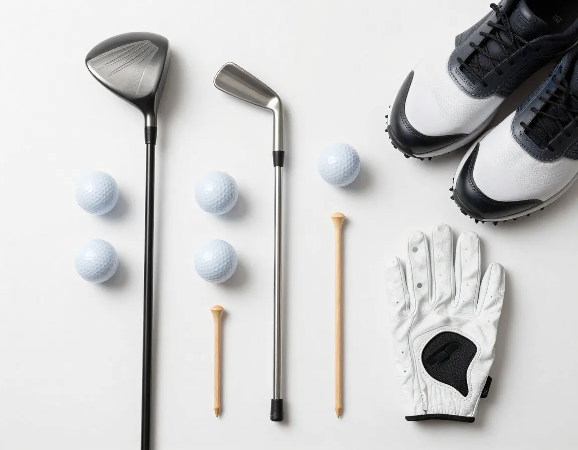 Beginners golf equipment set including driver wedge putter balls tees