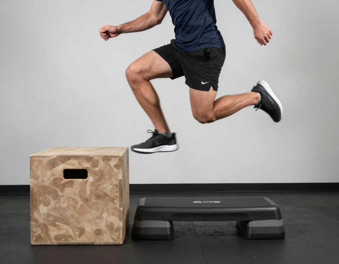 Explosive step up with rotation box drill