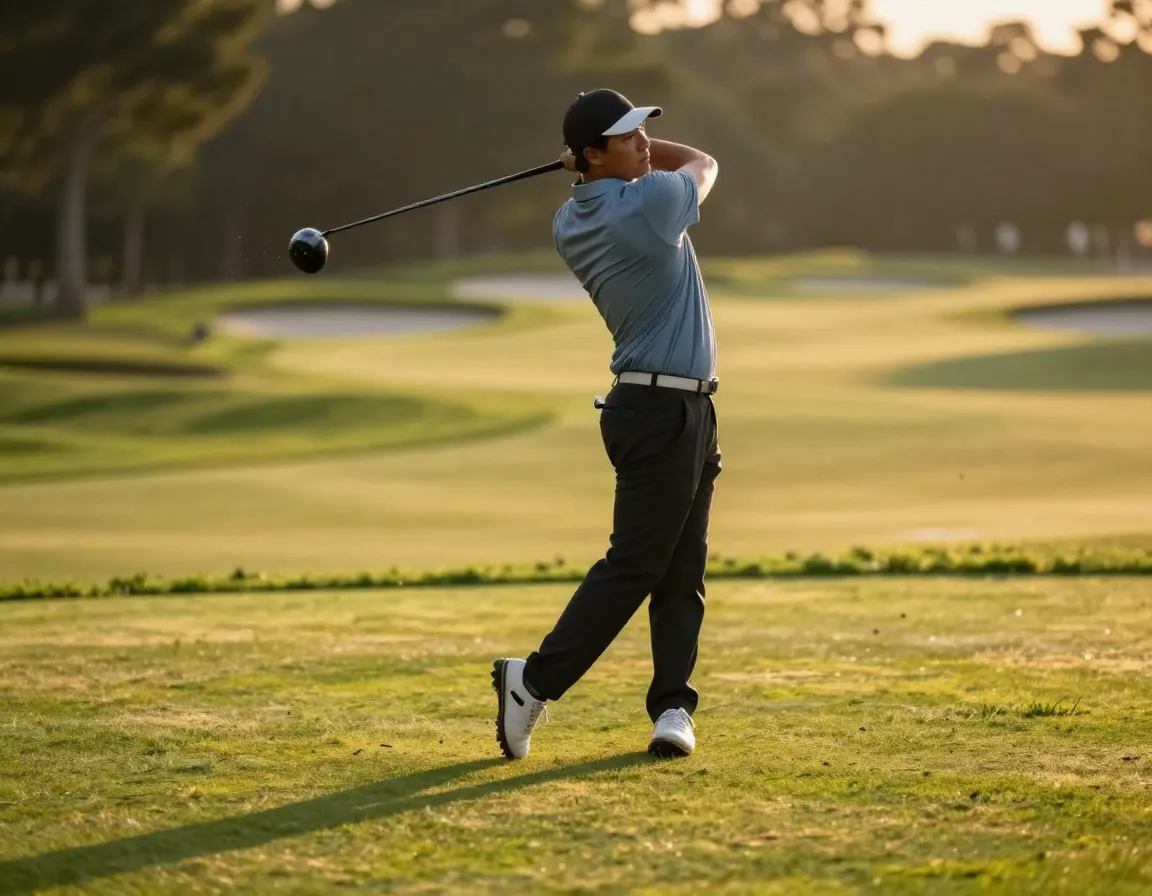 Golfer executing low and slow initial backswing takeaway motion