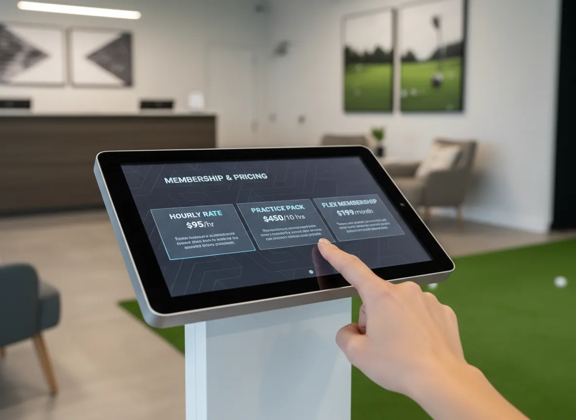 Transparent pricing menu displayed on digital touchscreen kiosk