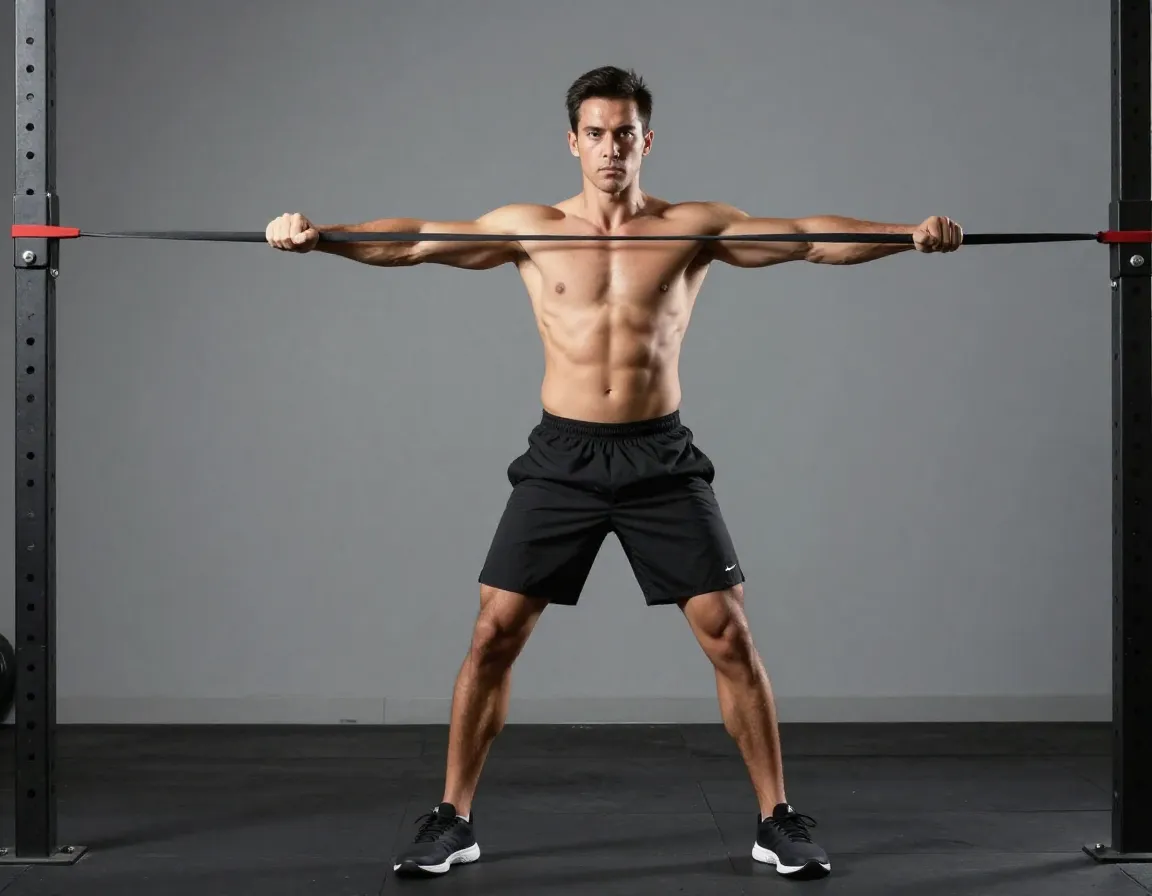 Anti rotation hold with resistance band for core stability