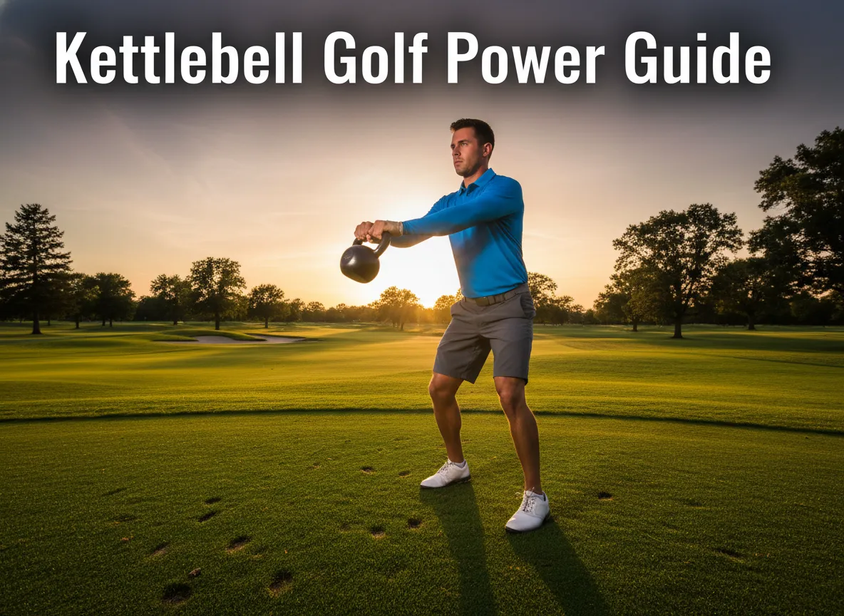 Golfer kettlebell rotational swing training course dynamic power