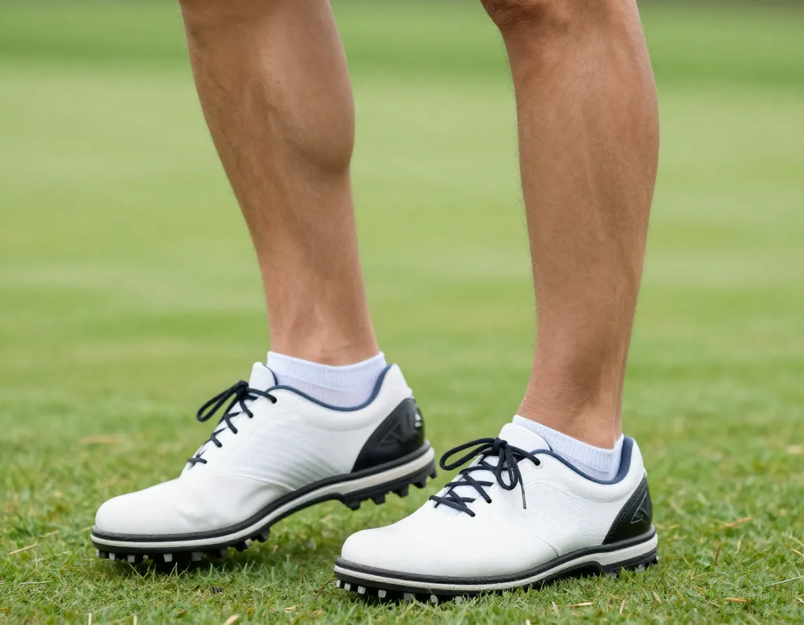 Close up person performing ankle circles calf raises