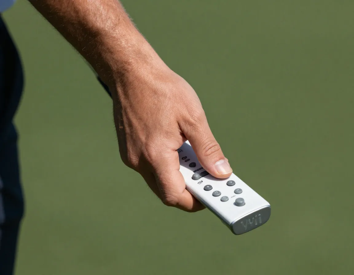 Player using wrist only motion for a precise putting shot