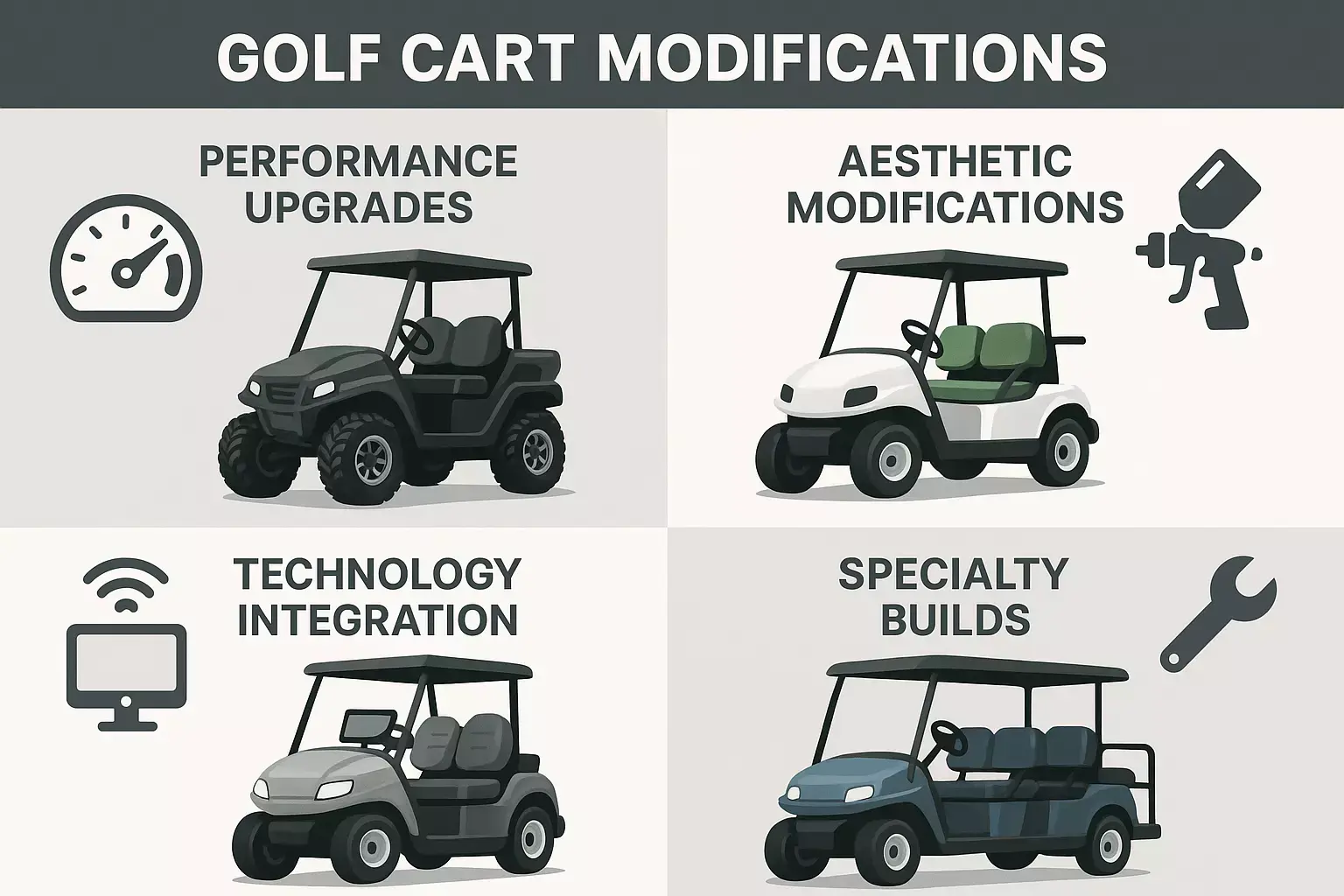 Read more about the article Beyond the Course: 25 Incredible Custom Golf Cart Transformations
