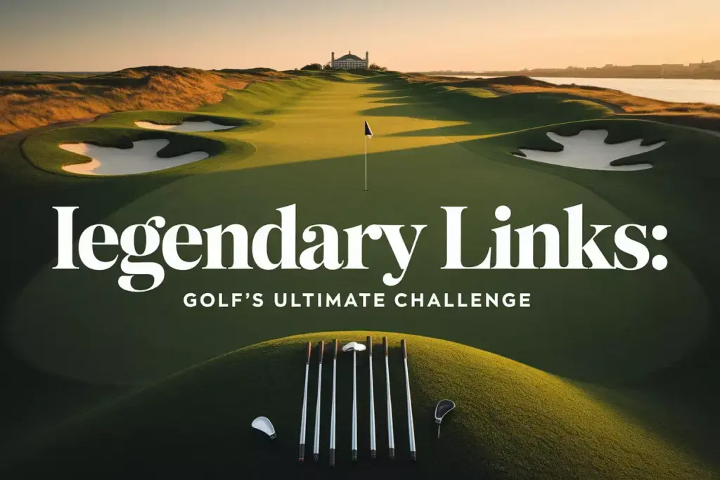 Aerial View Of Championship Golf Course With Clubs At Golden Hour