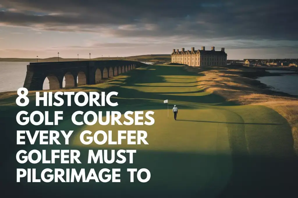 Aerial View St Andrews Old Course Swilcan Bridge Golden Hour Pilgrimage