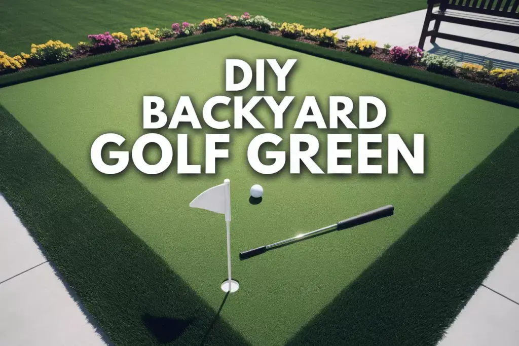 Diy Backyard Putting Green Synthetic Turf Aerial View Finished Project Sunny Yard