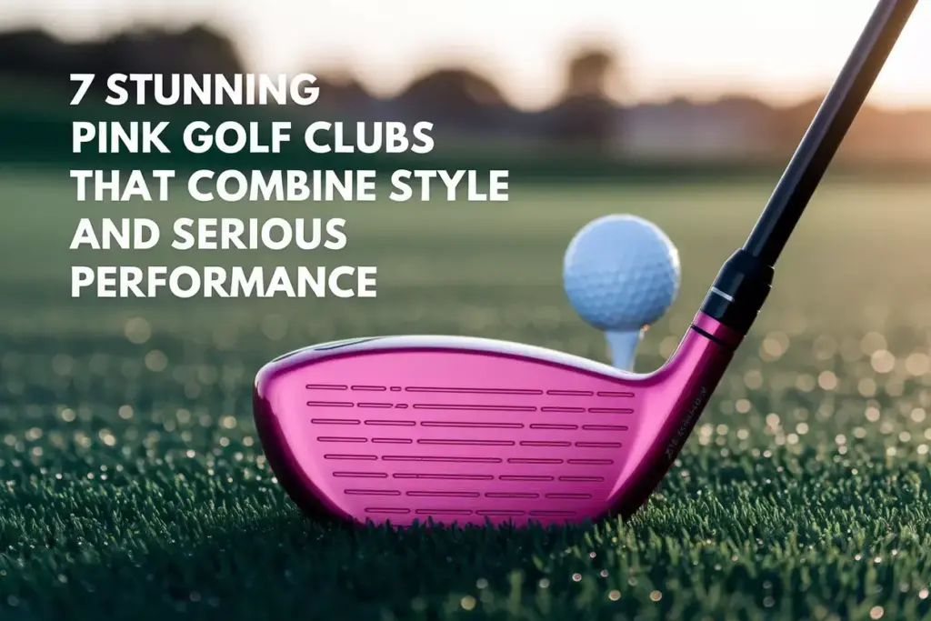 Extreme Close Up Pink Driver On Fairway At Sunrise With Dew