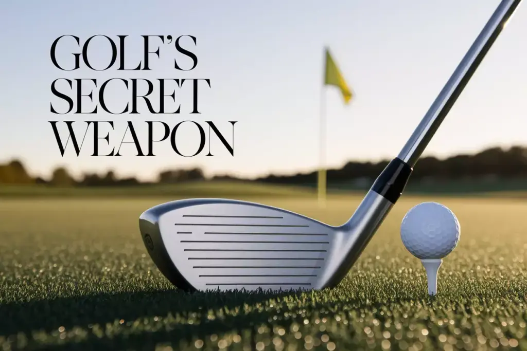 Golden Hour 7 Wood On Fairway With Ball And Distant Flag