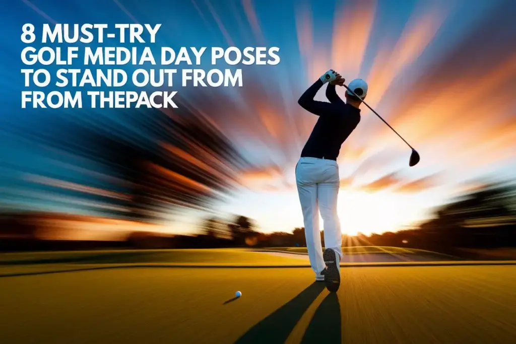 Golfer Mid Swing Dynamic Action Golden Hour Golf Course Dramatic Sky Cover Image