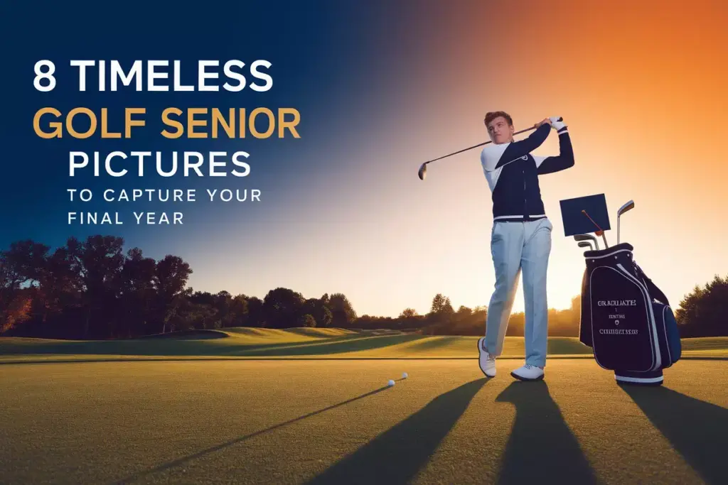 Golfer Senior Stance Golden Hour First Tee Graduation Cap Blended Attire Sunset