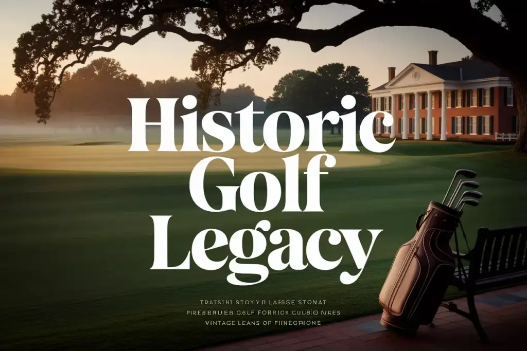 Historic Georgian Clubhouse View Down Lush Fairway At Golden Hour