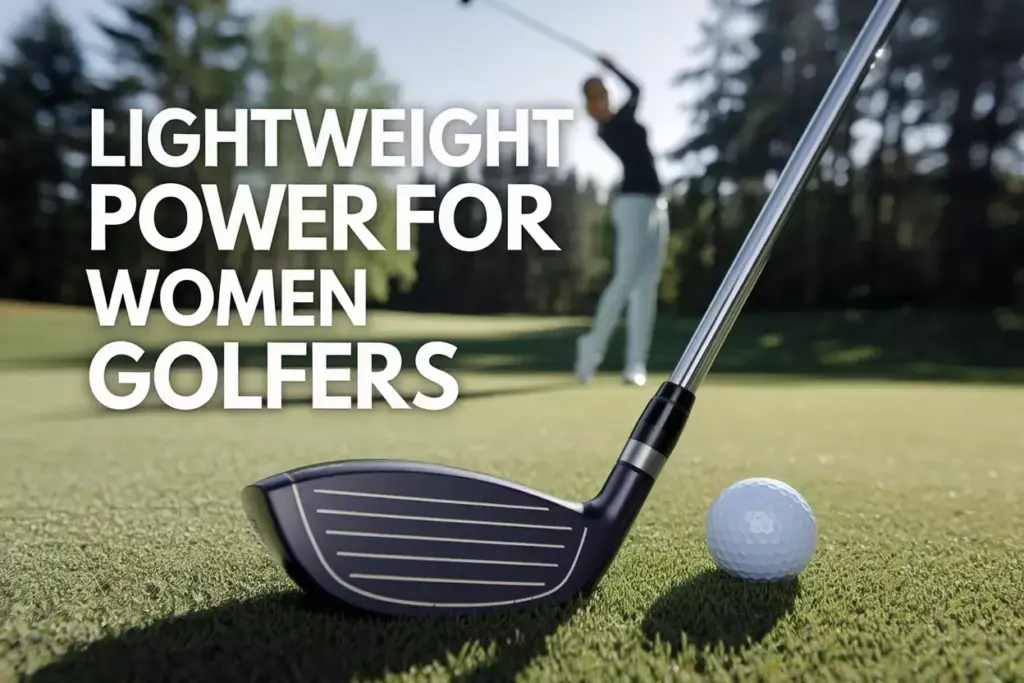 Lightweight Womens Driver On Fairway With Golfer Swinging In Background Bokeh