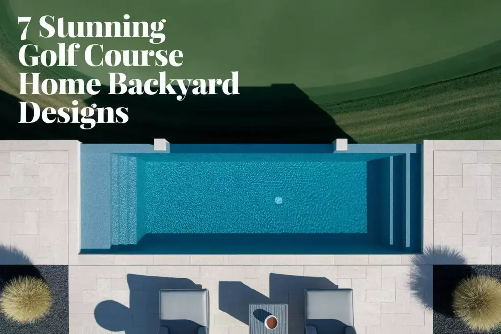 Luxury Infinity Pool Edge Merging Golf Course Fairway Aerial Morning Light Aspirational Backyard Design