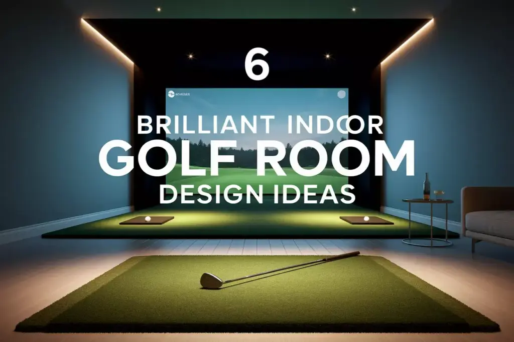 Modern Home Golf Simulator Room With Impact Screen And Minimalist Furniture