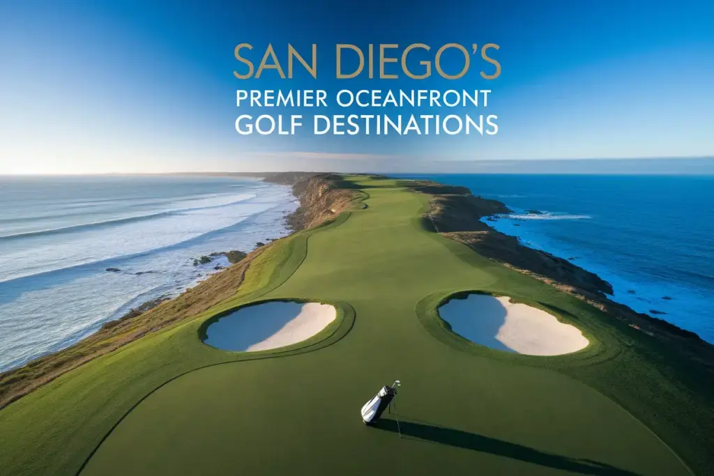 San Diego Oceanfront Golf Course Aerial View Fairway Cliffs Pacific Horizon