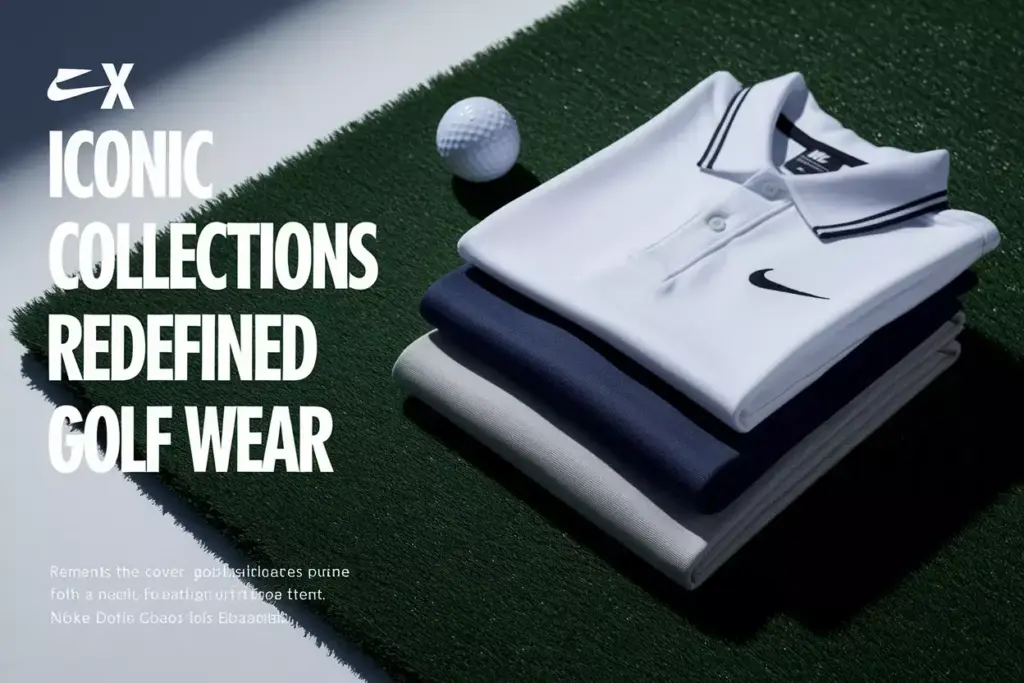 Six Iconic Nike Golf Polos On Putting Green Minimalist Flat Lay