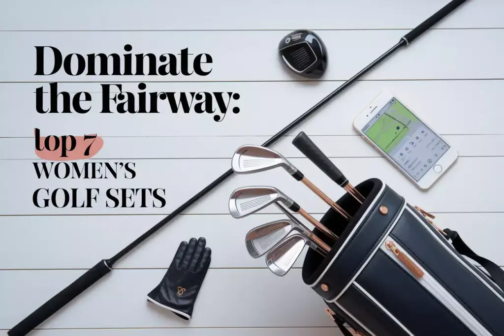 Top Womens Golf Sets Flat Lay With Premium Bag And Tech Accessories