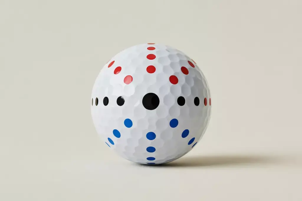 Classic dot pattern golf ball three color dots equator