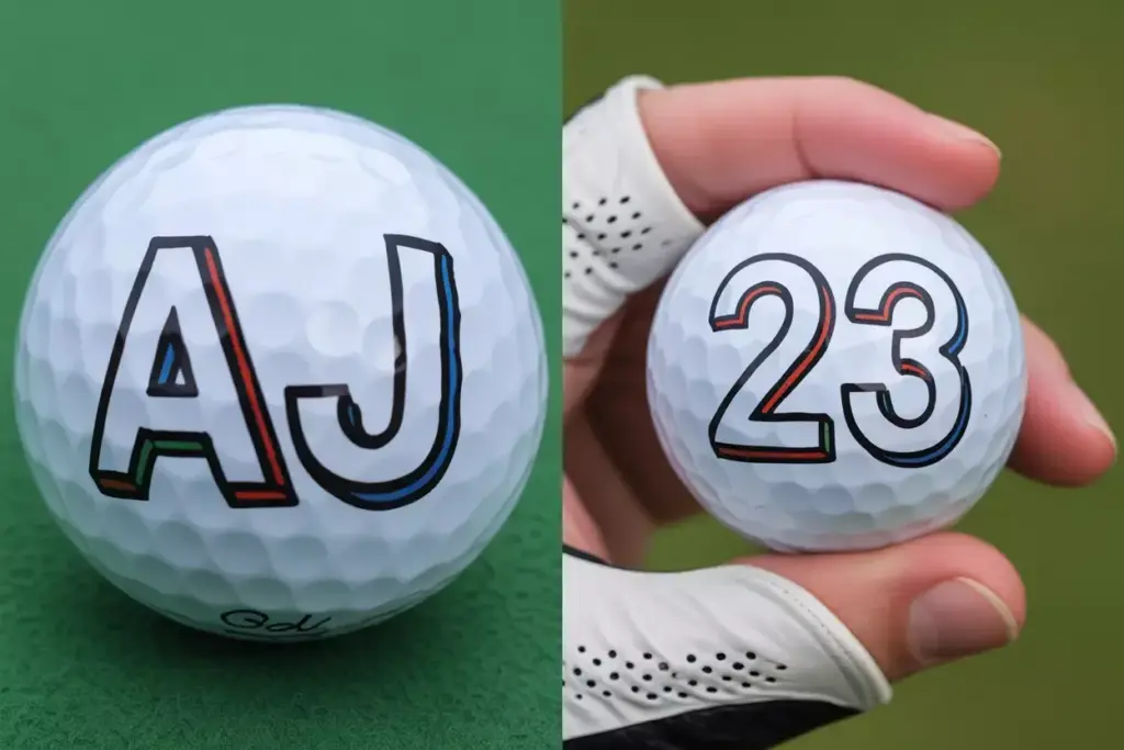Personal initials lucky number golf ball custom identification