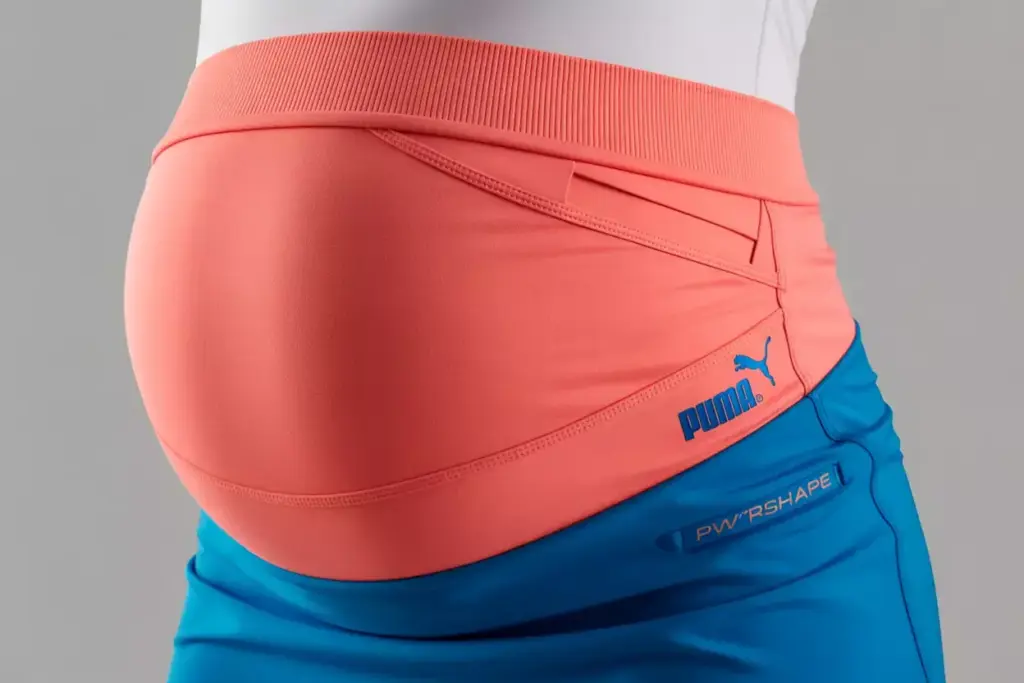 Close up of puma pwrshape maternity golf skirt technology
