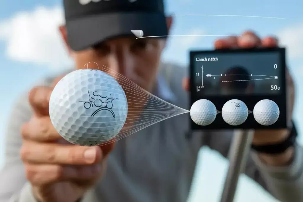 Multi exposure golf ball aerodynamic graphic flight path analysis