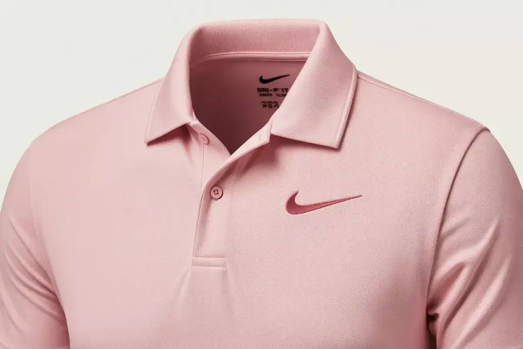 Nike dri fit victory polo pink foam classic fit laid flat