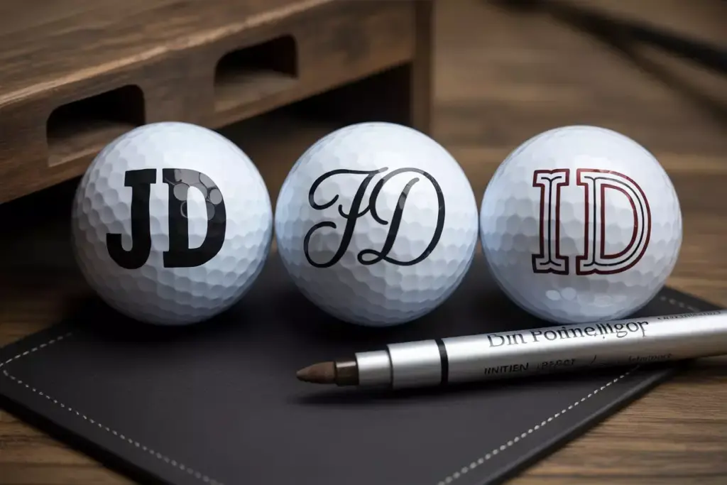 Elegant monograms and initials on golf balls