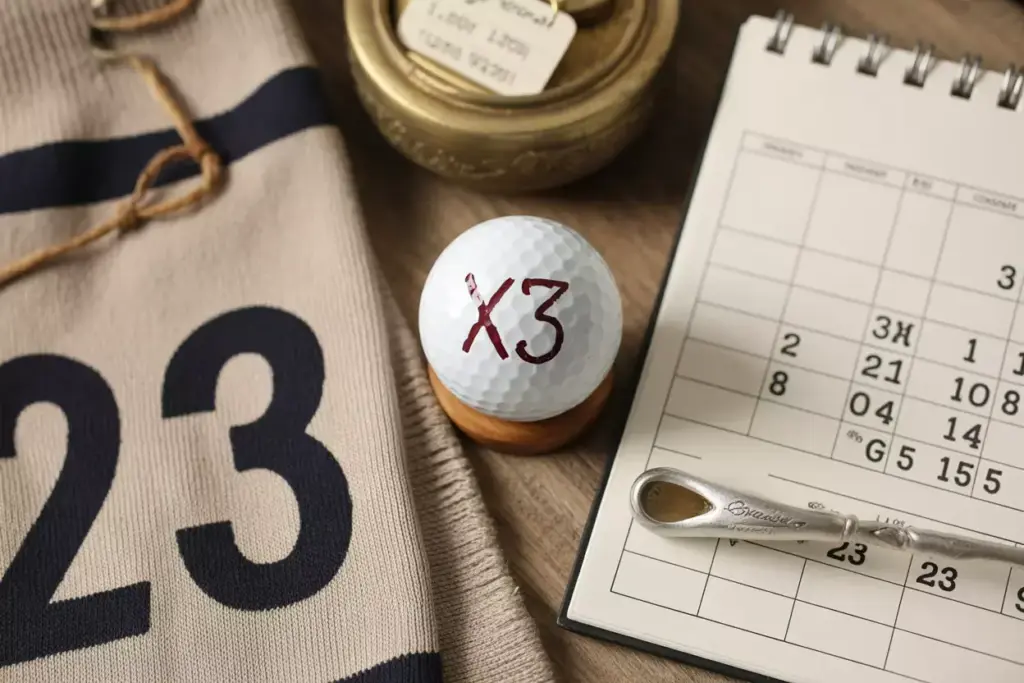 Personalized lucky numbers and dates on golf ball