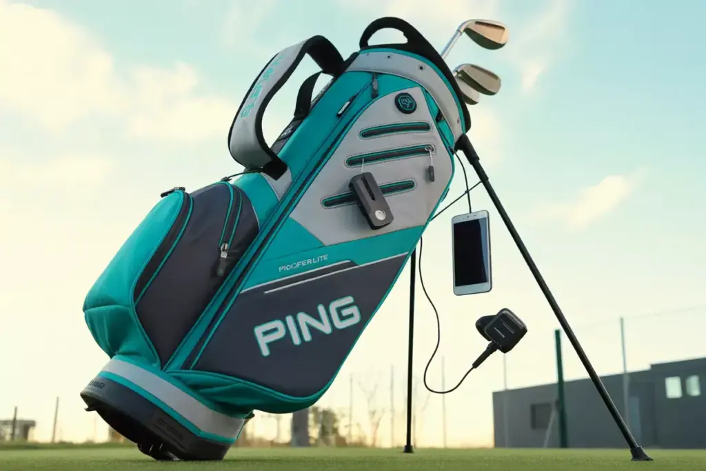 Ping hoofer lite bag teal charcoal tech features phone gps