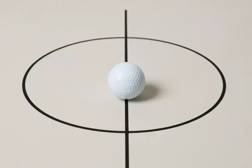 Classic line design golf ball equator sharpie alignment