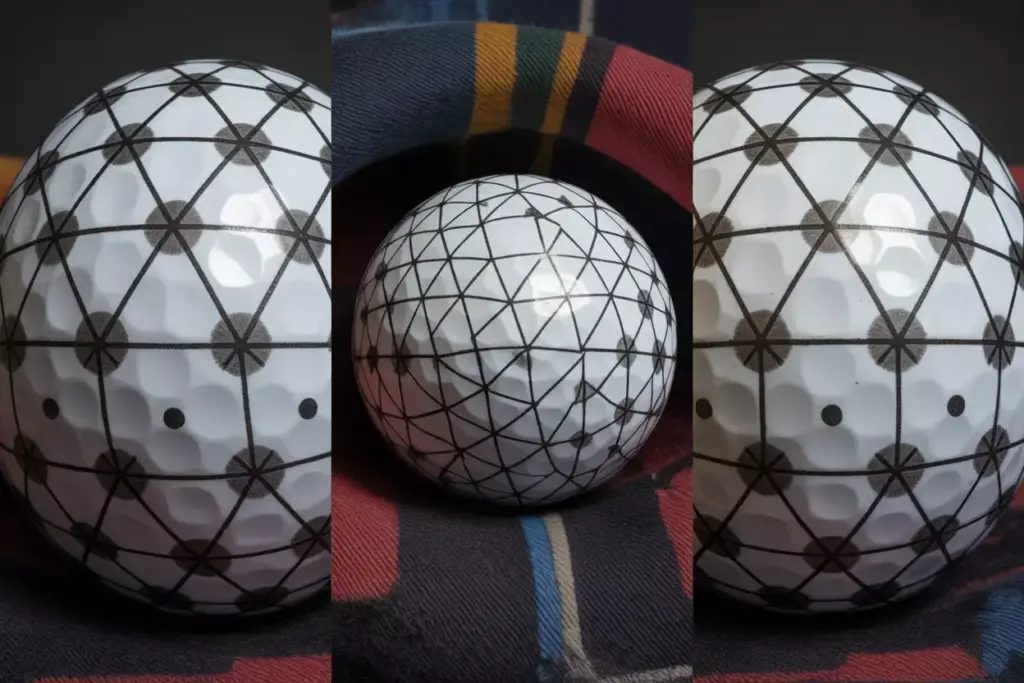 Geometric pattern golf ball diamond triangle design